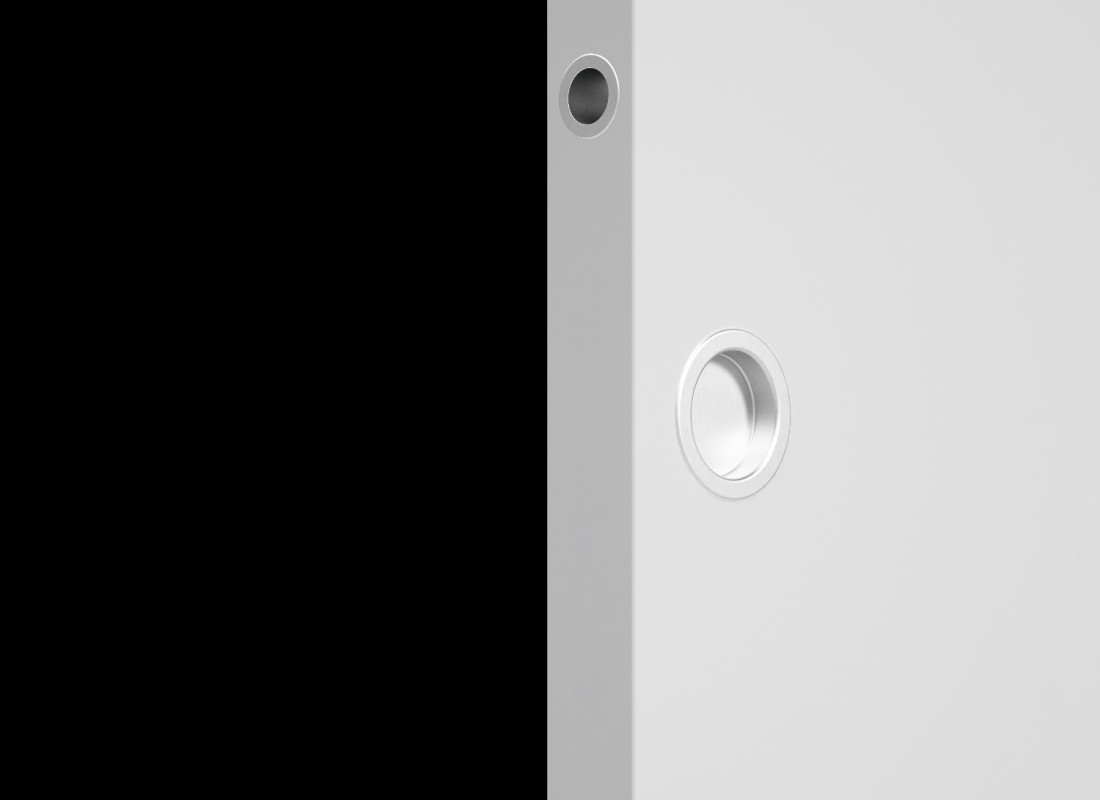 Round door handle in white BestFix Sliding Door Systems BestFix